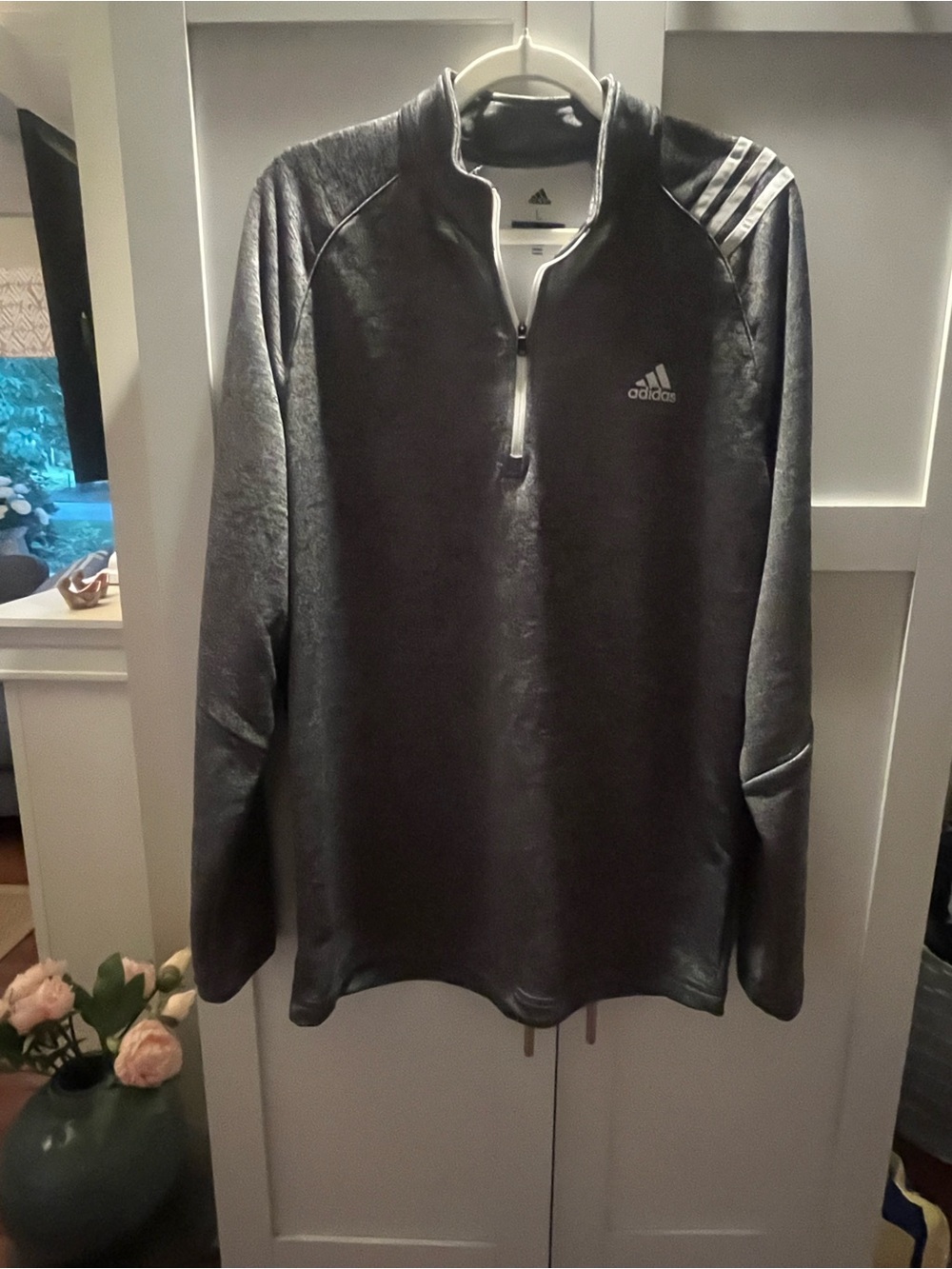 Adidas Men’s Quarter-Zip Pullover Sweater - Gray